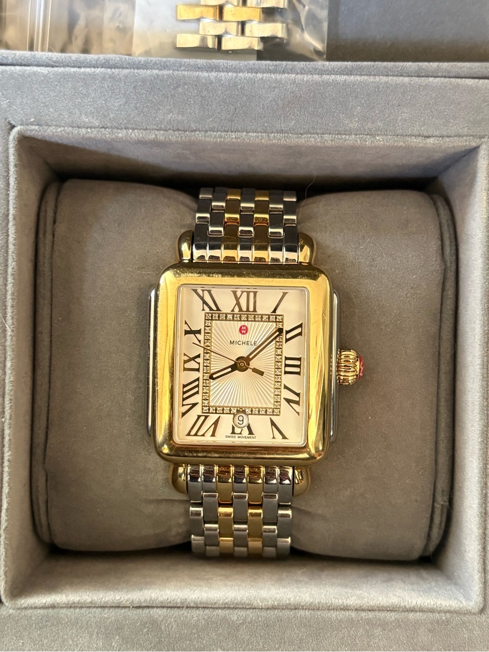 MICHELE Deco Madison two tone watch - Picture 5 of 5